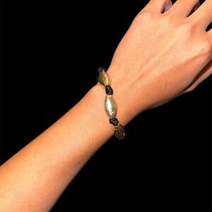 Serafina gold plated chunky nugget bead rope bracelet